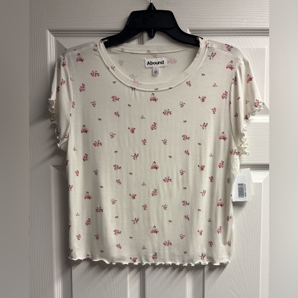 NWT Abound After Hours Cap Sleeve Floral Pajama Top Size Medium